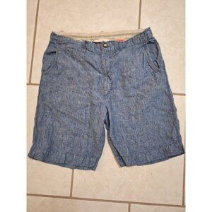 Washed Stoned & Beaten 100%‎ Linen Tropical  Shorts Nautical Resort Cruise
